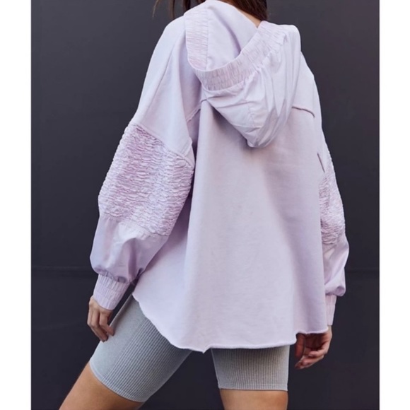 Free People Movement Spin Pullover V-Neck Hoodie in Pale Lilac LAST ONE NWT - Picture 2 of 8